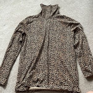 J Crew Leopard Print Turtle Neck